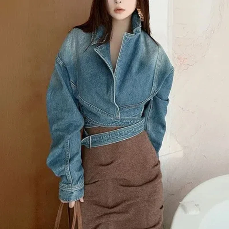 Unique Women'S Formal Wear - Chaqueta vaquera Retro lavada azul para