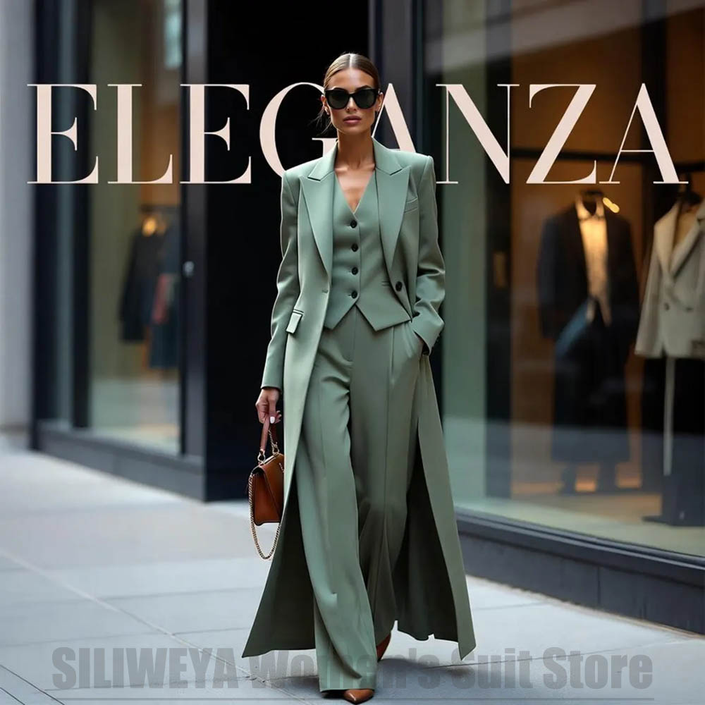 Women Formal Wear Blazers - Elegante Conjunto de Traje de Tres