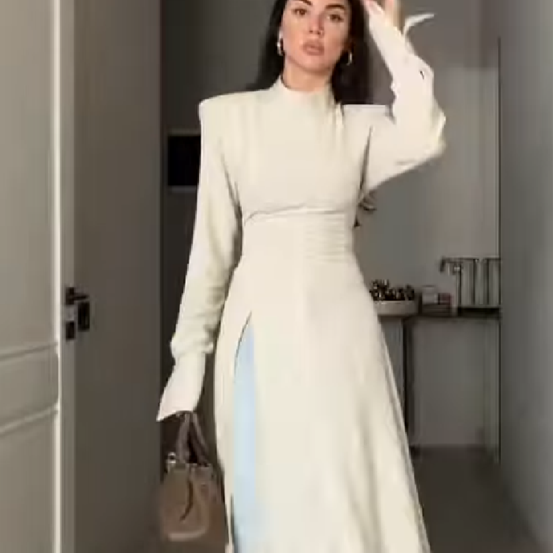 Women Formal Wear Tops - Vestido Maxi Elegante de Manga Larga