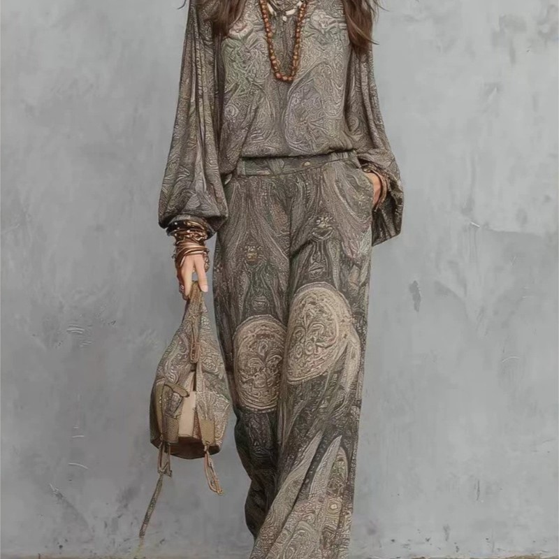 Women Formal Wear Tops - Conjunto de Dos Piezas con Estampado