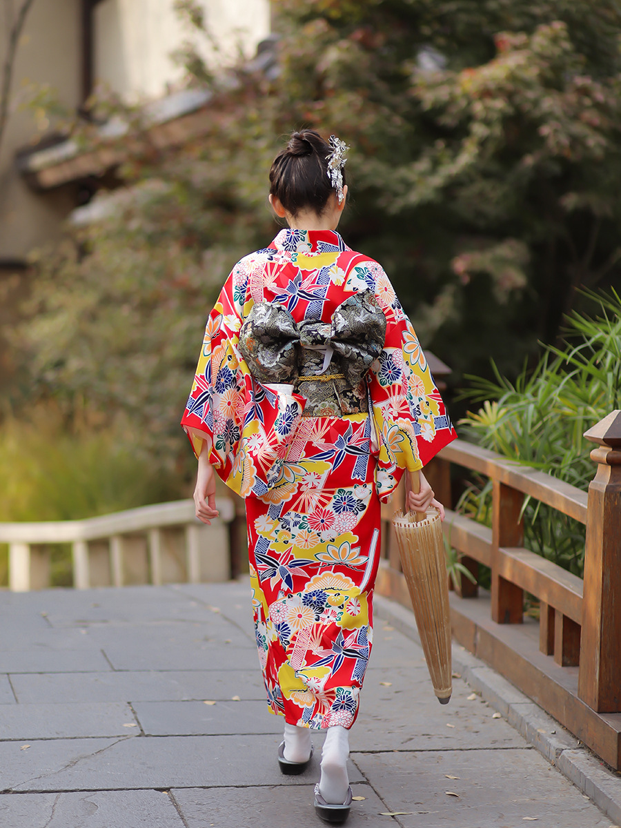 Japanese Women Formal Wear - Kimono Tradicional Japonés para Mujer, Rojo,