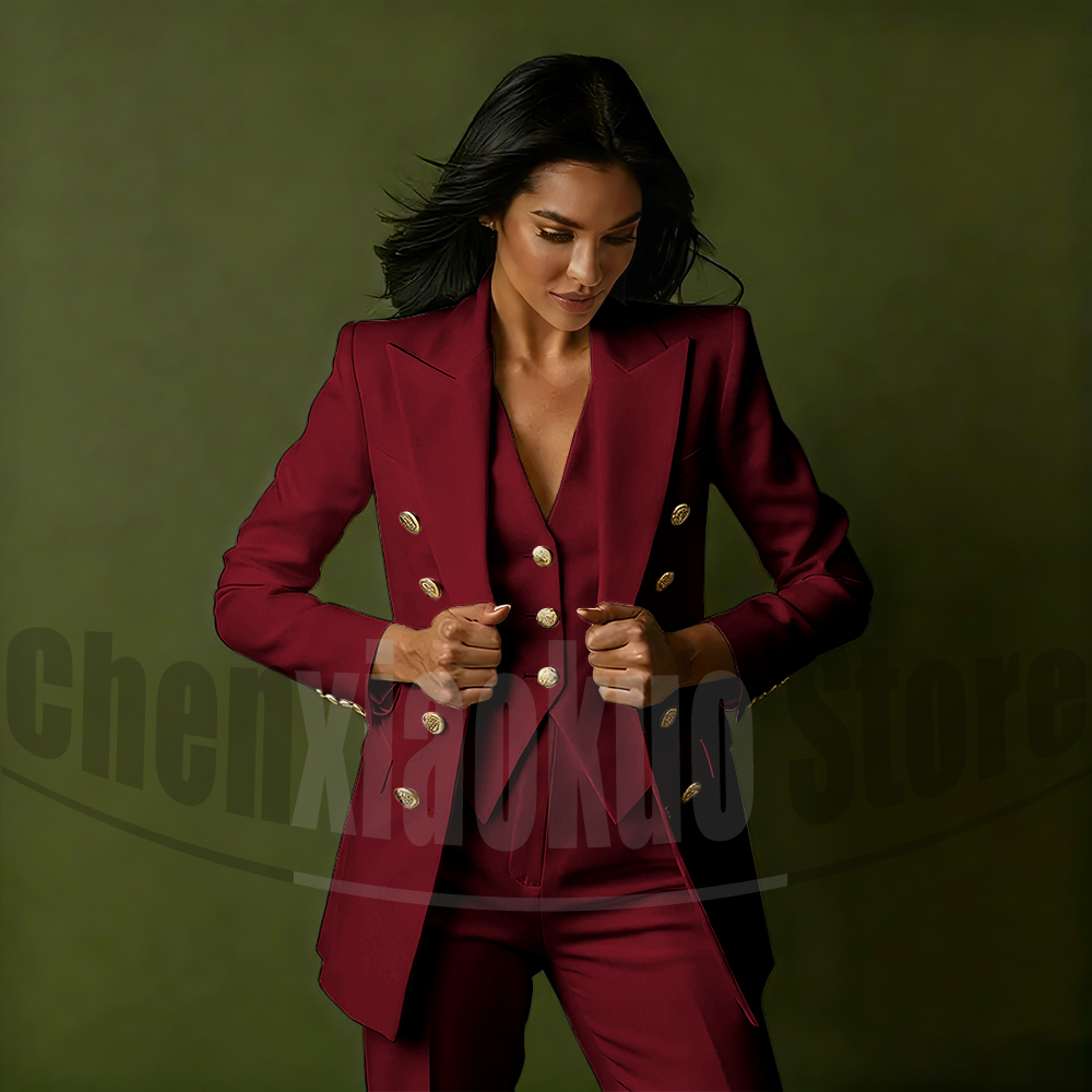 Conjunto de traje de tres piez - Women Formal Wear Blazers reseña y precio