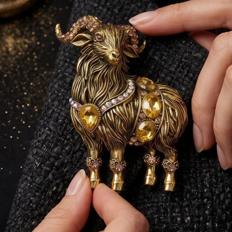 Broche Único de Cabra con Pedr - Unique Women'S Formal Wear reseña y precio
