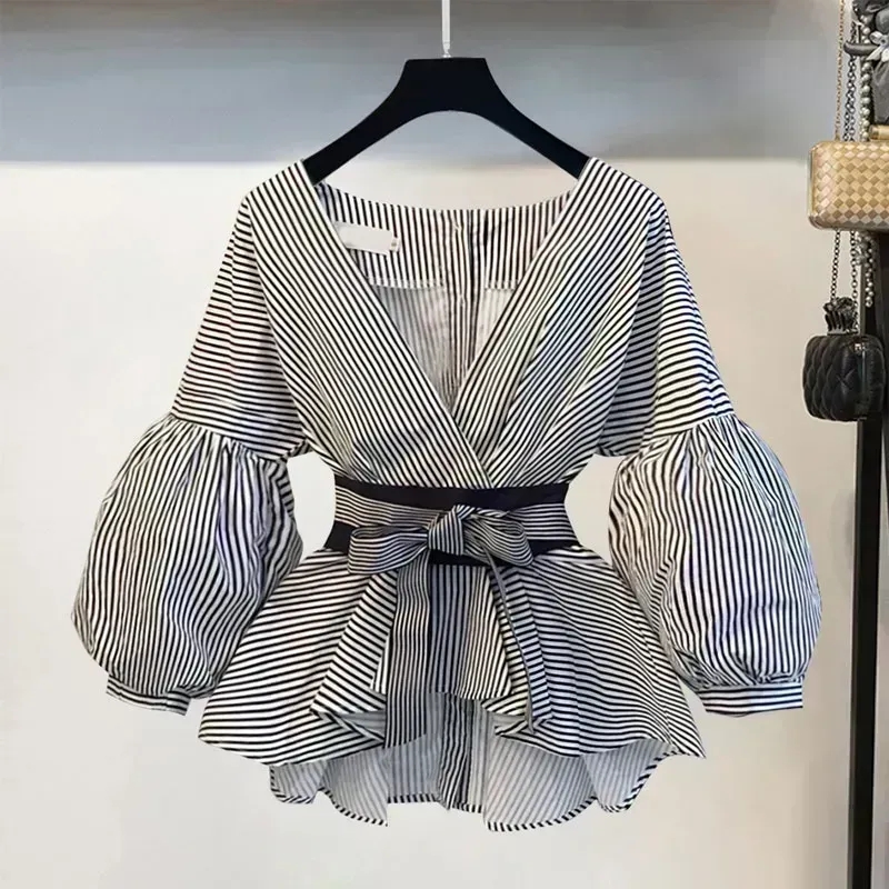 Camisa elegante de gasa con cu - Women Formal Wear Tops reseña y precio