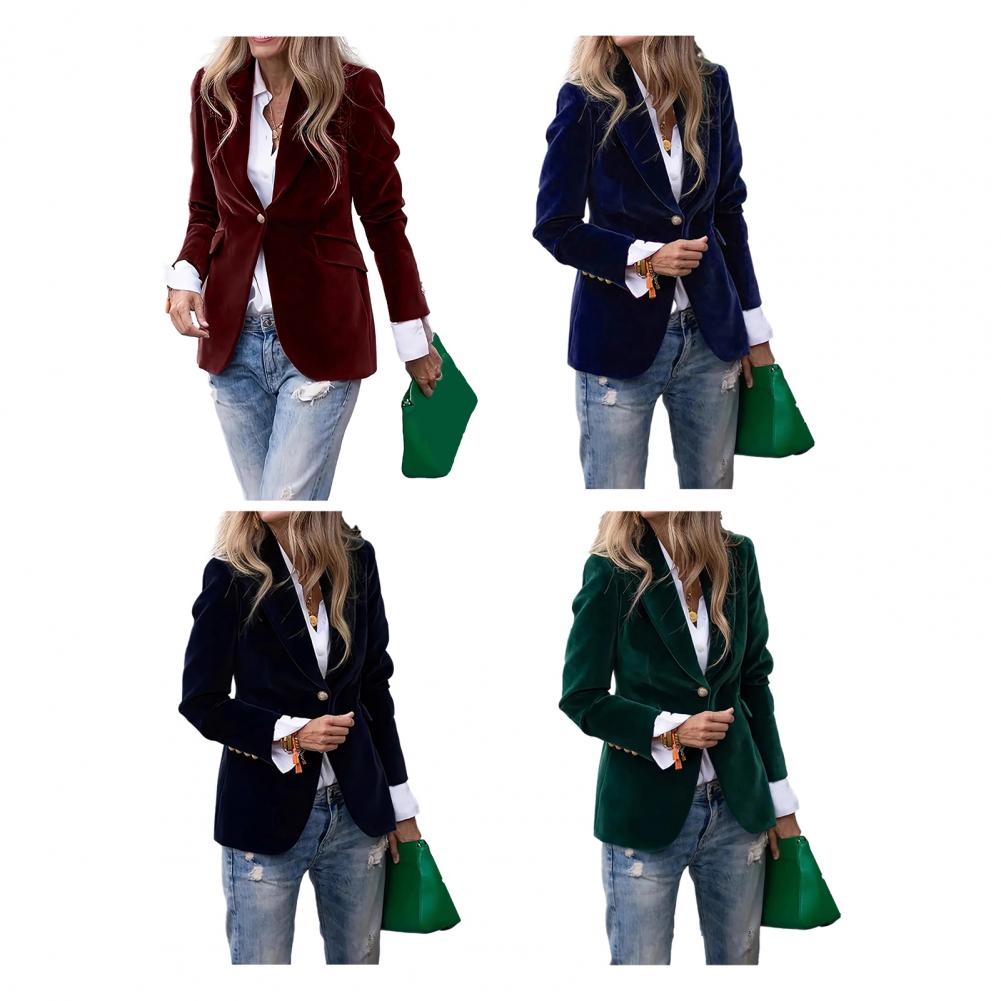 Blazer de terciopelo de talla  - Women Formal Wear Blazers reseña y precio