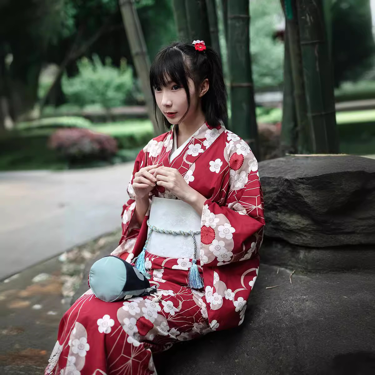 Kimono Yukata Japonés Rojo par - Japanese Women Formal Wear reseña y precio
