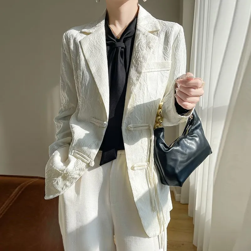 Blazer texturizado blanco para - Women Formal Wear Blazers reseña y precio